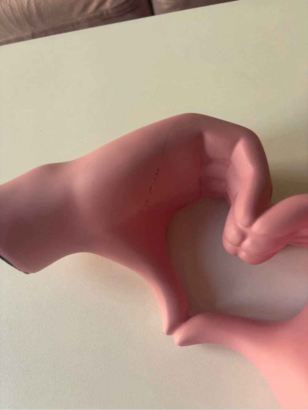 Pink Hand Heart Sculpture Decorative Accent